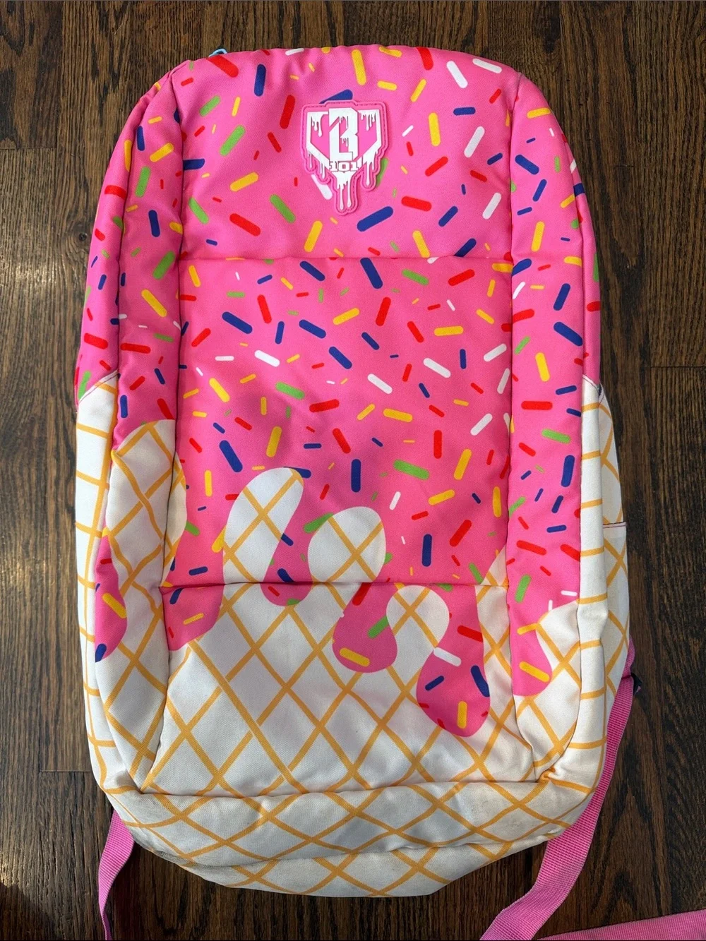 Baseball Lifestyle 101 Pink Ice Cream Cone Kids Backpack with Sprinkle Print